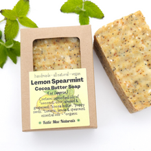 Load image into Gallery viewer, Lemon spearmint handmade vegan soap
