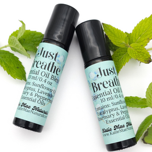 Just Breathe Essential Oil Blend Roll On - Eucalyptus, Peppermint, Rosemary, and Lavender