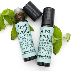 Just Breathe Essential Oil Blend Roll On - Eucalyptus, Peppermint, Rosemary, and Lavender