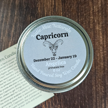 Load image into Gallery viewer, Hand poured soy wax candle for Capricorn 
