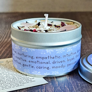Astrology cancer soy wax candle