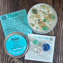 Load image into Gallery viewer, Pisces candle and gemstones gift set
