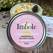 Load image into Gallery viewer, Cinnamon scented soy wax candle for Imbolc

