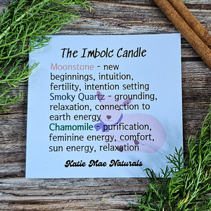 The imbolc candle description card
