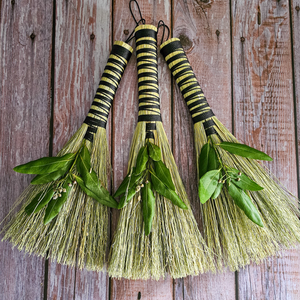 Handmade Hawktail Whisk Broom with Bay Leaf - Decorative Broom
