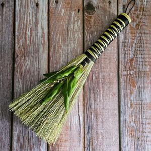 Handmade Hawktail Whisk Broom with Bay Leaf - Decorative Broom