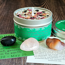 Load image into Gallery viewer, Taurus soy candle and gemstones gift set
