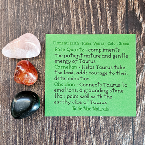 Set of 3 gemstones for taurus