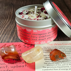 Aties candle and crystals gift set 