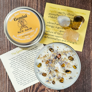 Gemini candle and crystals gift set