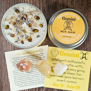 Gemini candle and crystals gift set 
