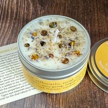 Load image into Gallery viewer, Gemini soy candle with crystals 
