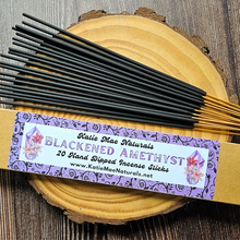 Load image into Gallery viewer, Blackened Amethyst Hand Dipped Incense Sticks 
