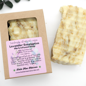 Lavender Eucalyptus Herb Infused Soap with Lavender Flower Powder