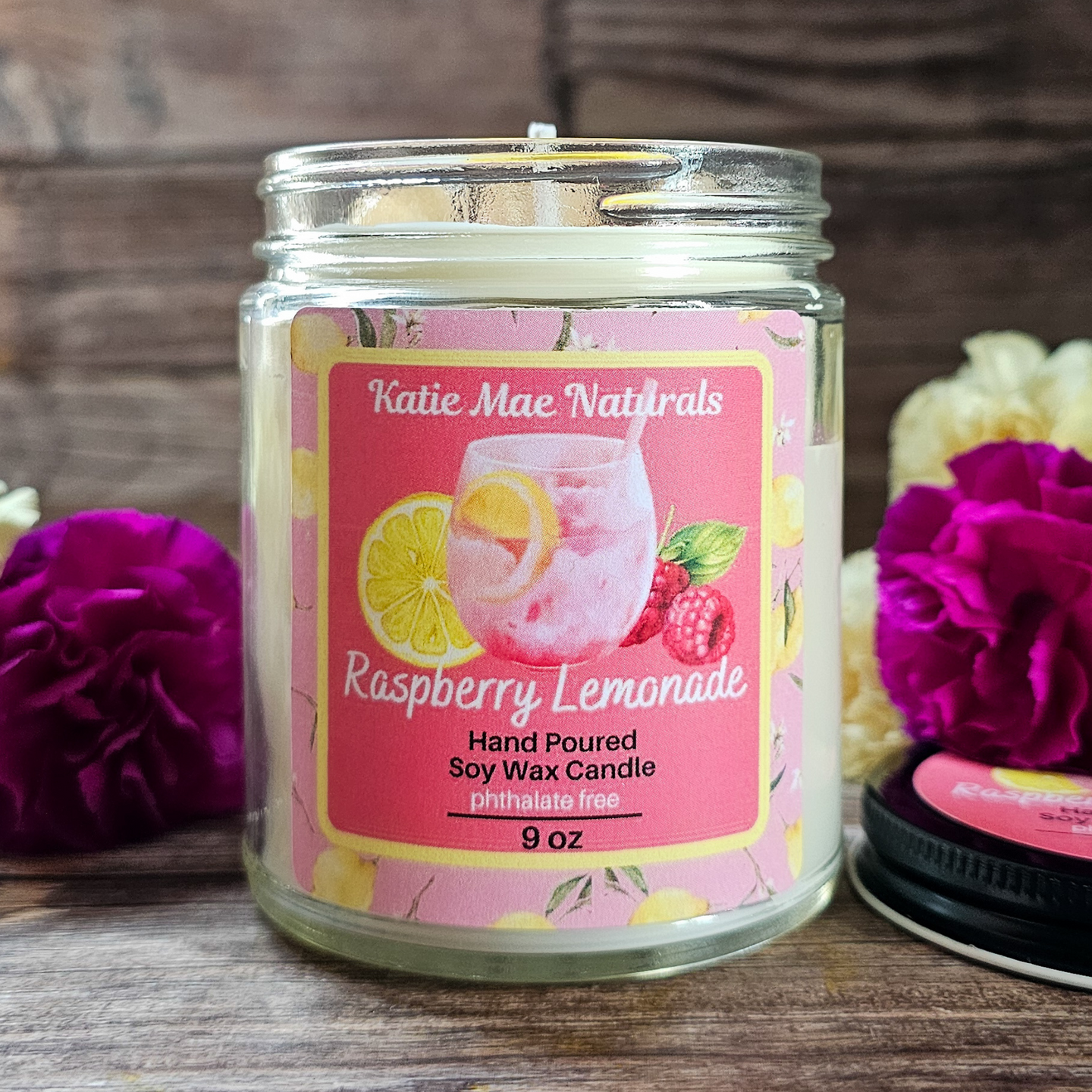 Raspberry lemonade soy wax candle