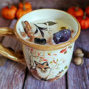 Autumn Magic Soy Wax Candle - Fall Themed Coffee Cup Candle