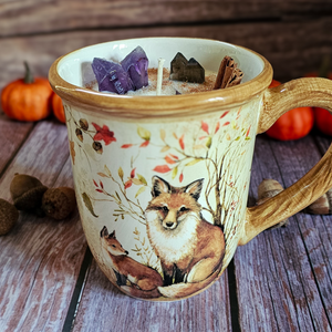 Autumn Magic Soy Wax Candle - Fall Themed Coffee Cup Candle