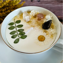 Load image into Gallery viewer, Ginger Jasmine Tea Cup Candle with Crystals
