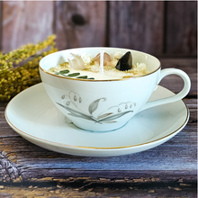 Load image into Gallery viewer, Ginger Jasmine Tea Cup Candle with Crystals
