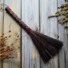 Load image into Gallery viewer, Mini Hawk Tail Whisk Broom in Red and Black
