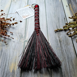 Mini Hawk Tail Whisk Broom in Red and Black