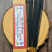 Load image into Gallery viewer, Saffron and Cedar Hand Dipped Incense Sticks
