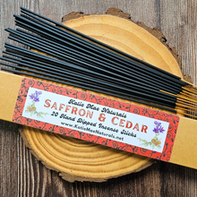 Load image into Gallery viewer, Saffron and Cedar Hand Dipped Incense Sticks
