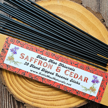 Load image into Gallery viewer, Saffron and Cedar Hand Dipped Incense Sticks
