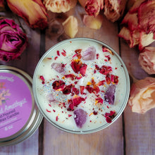 Load image into Gallery viewer, Encouragement Intention Candle – Crystal Candle for Strength, Support &amp; Perseverance
