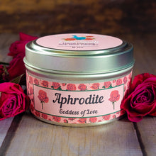 Load image into Gallery viewer, Aphrodite Goddess Candle – Crystal Candle Inspired by the Goddess of Love &amp; Beauty
