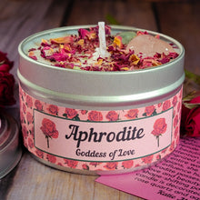 Load image into Gallery viewer, Aphrodite Goddess Candle – Crystal Candle Inspired by the Goddess of Love &amp; Beauty
