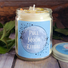 Load image into Gallery viewer, Full Moon Ritual Candle – Crystal Candle for Reflection, Intuition &amp; Moon Rituals
