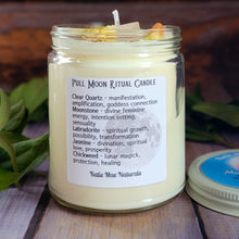 Load image into Gallery viewer, Full Moon Ritual Candle – Crystal Candle for Reflection, Intuition &amp; Moon Rituals
