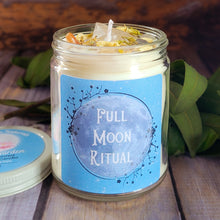 Load image into Gallery viewer, Full Moon Ritual Candle – Crystal Candle for Reflection, Intuition &amp; Moon Rituals
