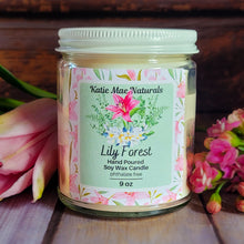 Load image into Gallery viewer, Lily Forest Soy Candle – Fresh Floral Woodland Handcrafted Candle
