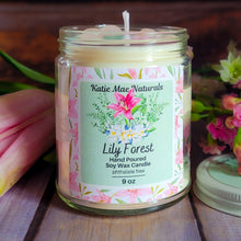 Load image into Gallery viewer, Lily Forest Soy Candle – Fresh Floral Woodland Handcrafted Candle
