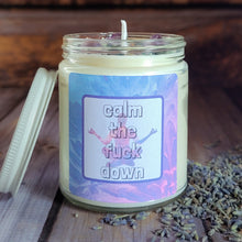 Load image into Gallery viewer, Calm the F*ck Down Ritual Candle – Crystal Candle for Relaxation &amp; Stress Relief
