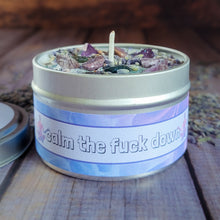 Load image into Gallery viewer, Calm the F*ck Down Ritual Candle – Crystal Candle for Relaxation &amp; Stress Relief
