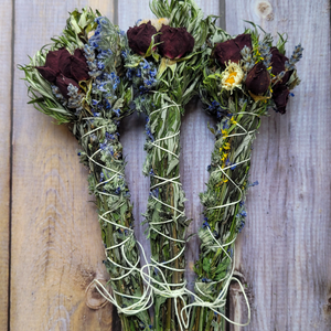 Mugwort and Seasonal Flower and Herb Bundle