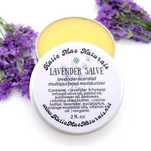 Organic herbal salve infused with lavender 