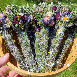Mugwort and Seasonal Flower and Herb Bundle
