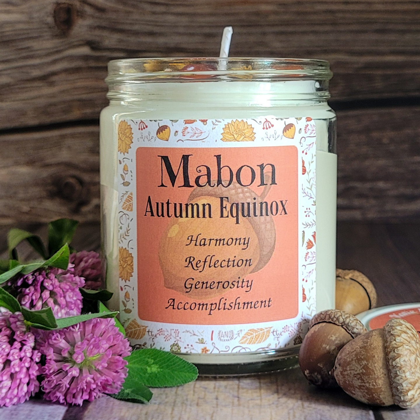 Soy wax candle for Mabon