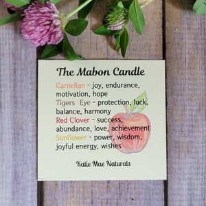 Mabon candle description card