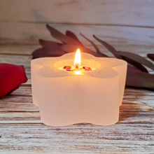 Load image into Gallery viewer, Flower shaped selenite crystal tea light candle holder
