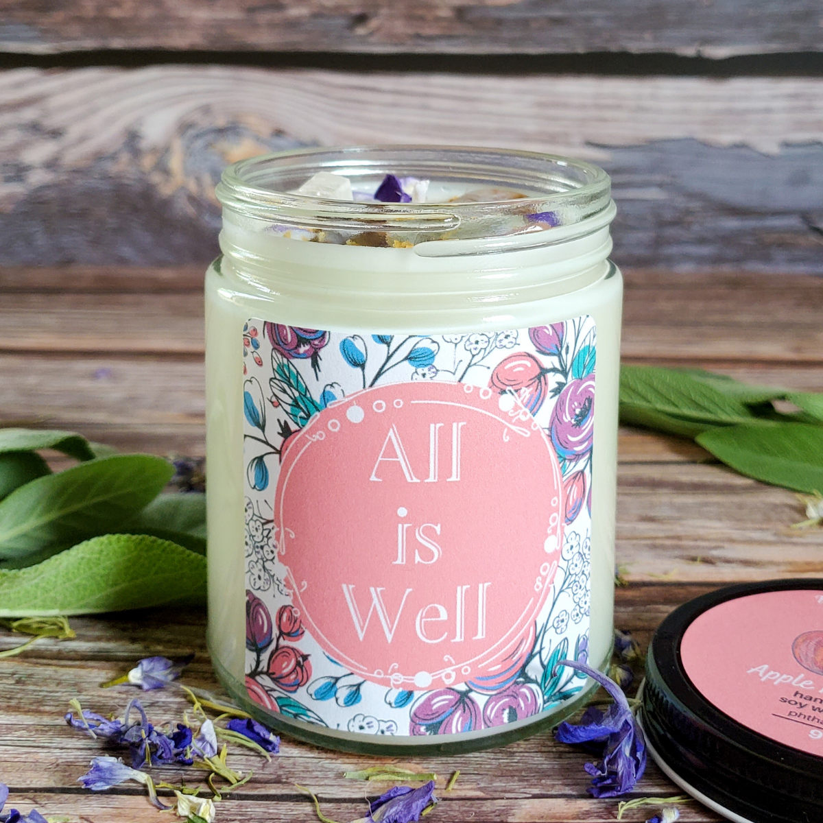 Wellness intention candle, Apple Pecan sage