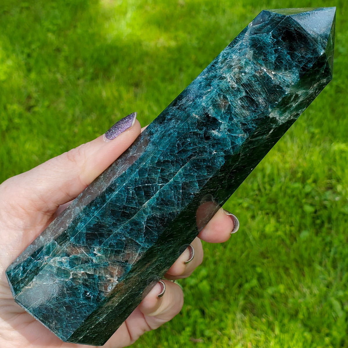 Large Green apatite tower