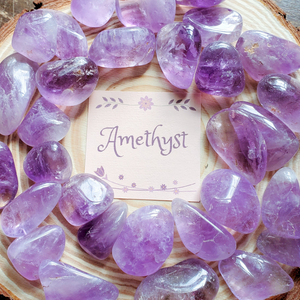 Tumbled amethyst stones