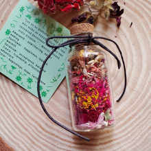 Load image into Gallery viewer, Friendship bottle, dried herbs and flowers with symbolism of friendship
