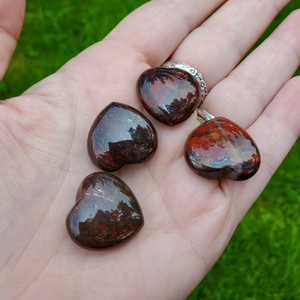Mini red jasper carved Gemstone hearts