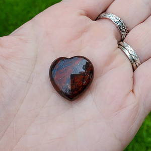 Carved red jasper Gemstone heart